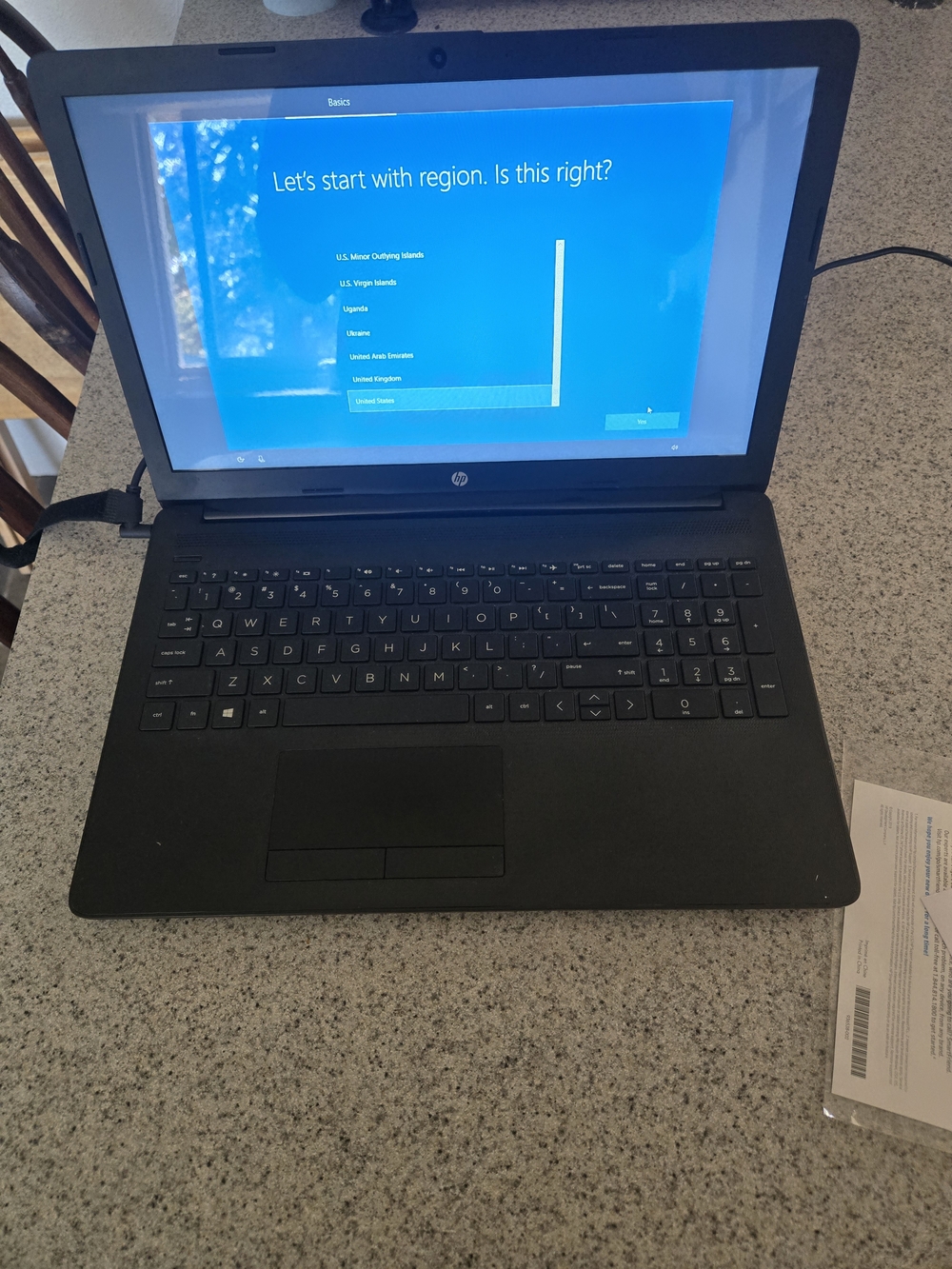 HP Black 15.6" Laptop with Full-Size Keyboard